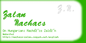 zalan machacs business card